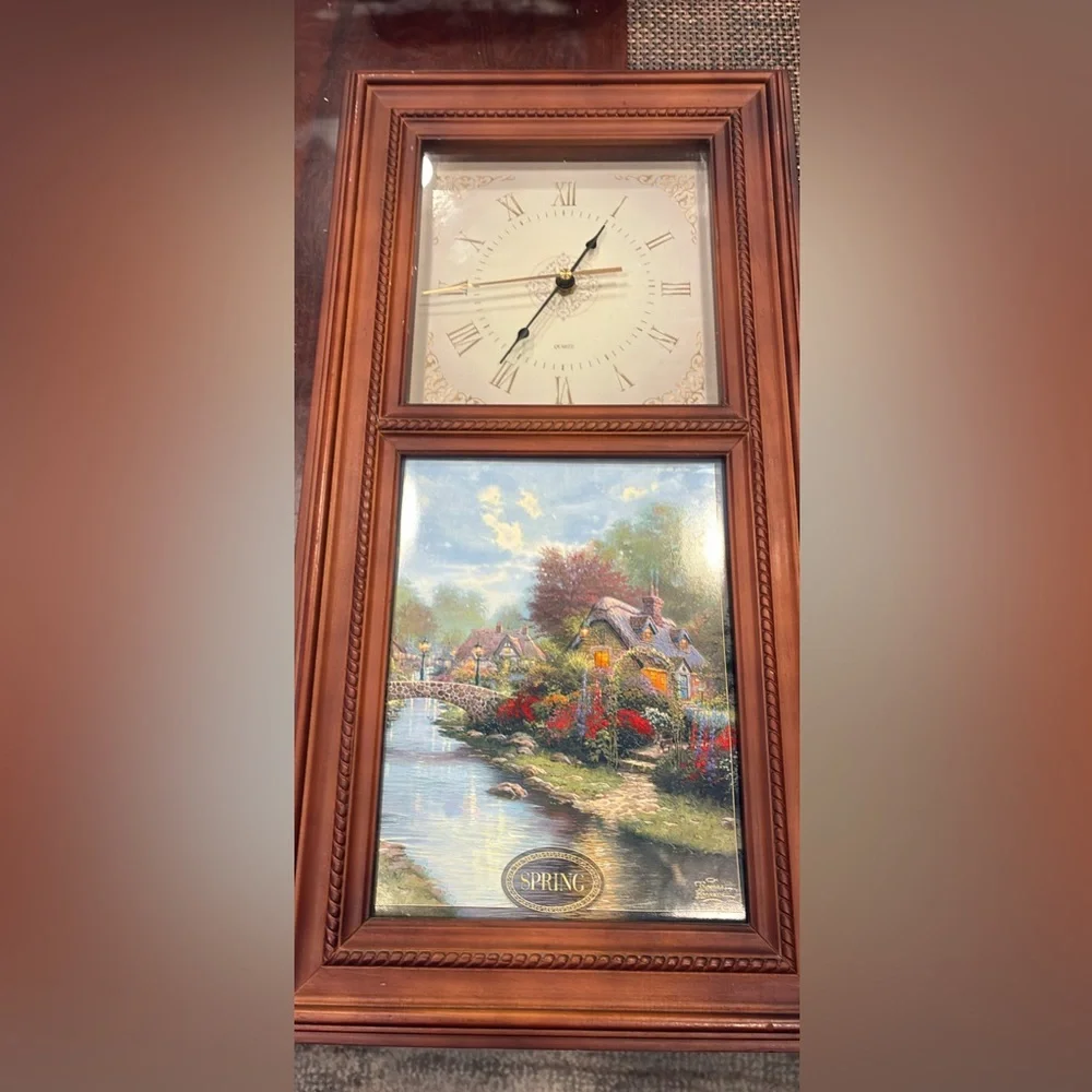Rare limited edition plate no. 9944A Lamplight bridge spring working clock